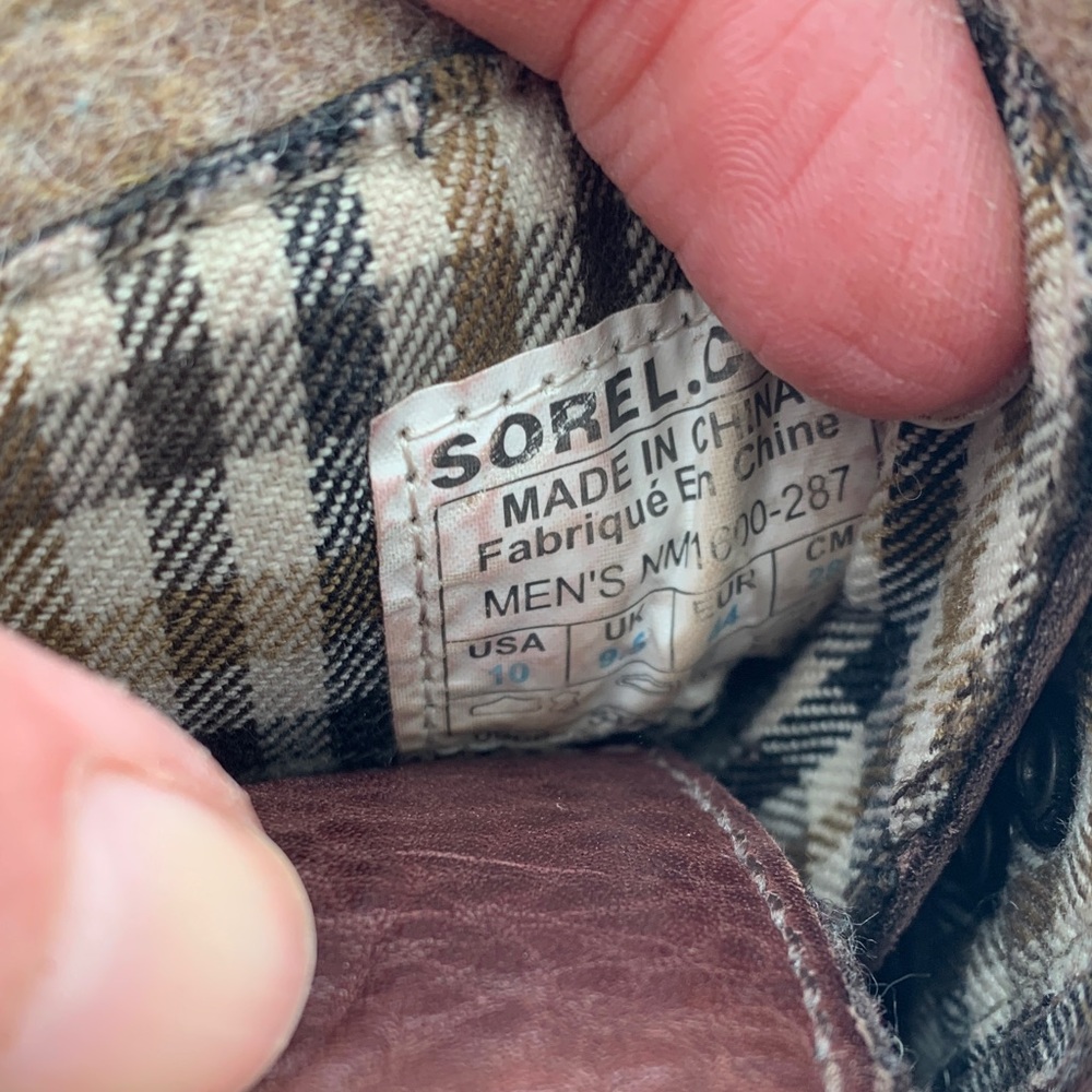 Sorel 1964 wool lined waterproof leather boots wool lining men’s size 10 - Picture 13 of 13